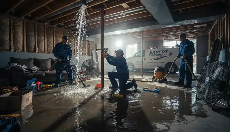 Expert Plumbing Pro - emergency-burst-pipe-repair-for-a-flooded-basement-in-wolf-ranch-colorado-springs