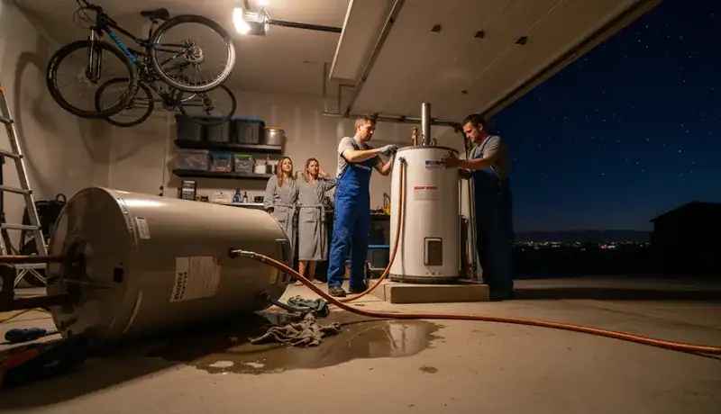 Expert Plumbing Pro - late-night-water-heater-failure-and-replacement-in-a-cordera-home